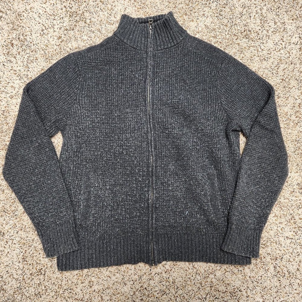 Lucky Zip-up Grey Sweater